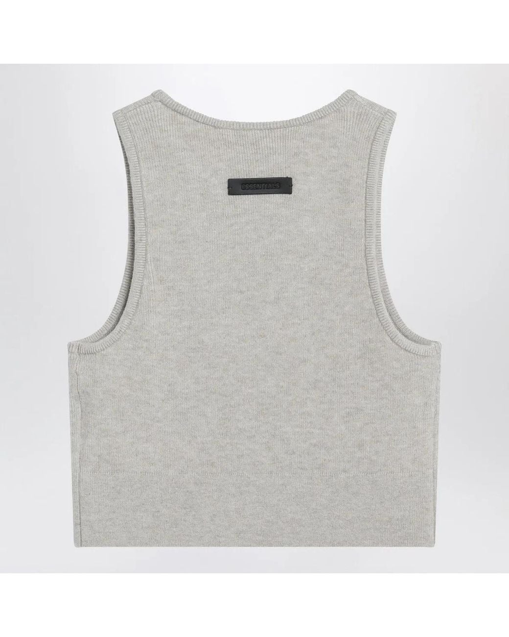 Fear Of God Gray Ribbed Greige Cropped Top