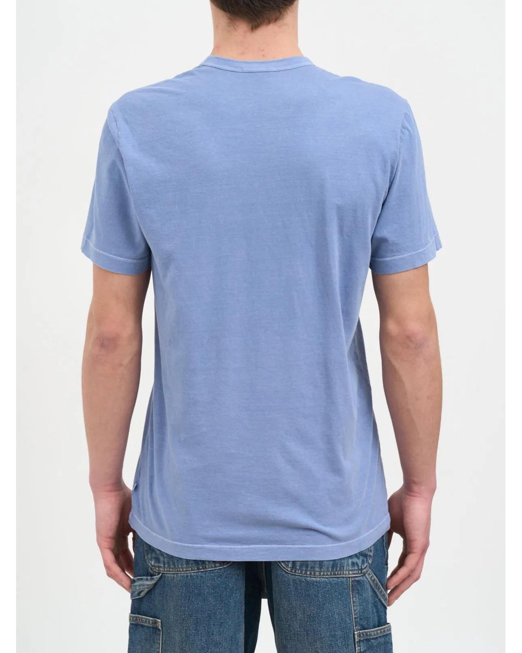 James Perse Blue Crew Neck Cotton T-Shirt for men