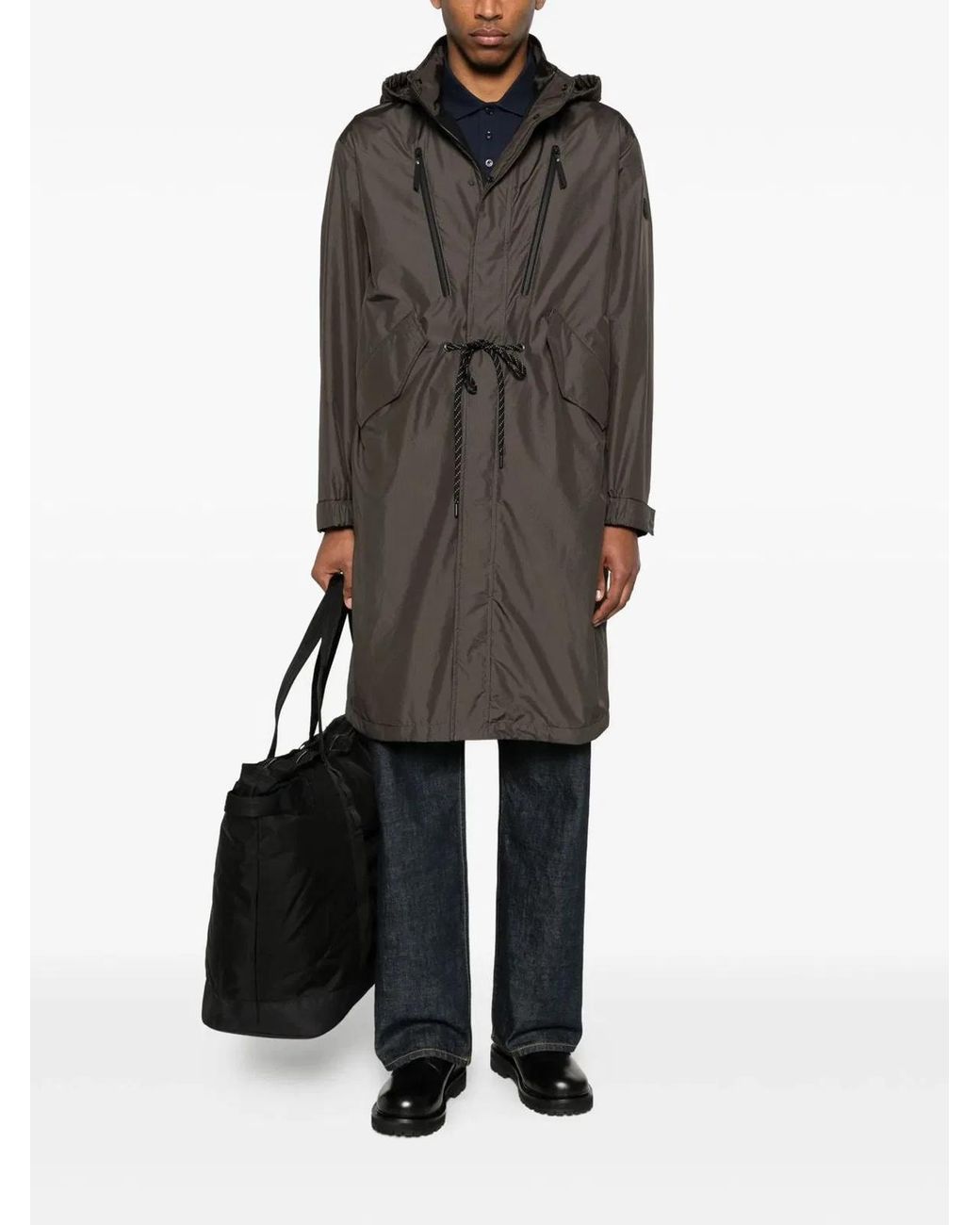 Moncler Brown Aliso Long Polyamide Parka for men