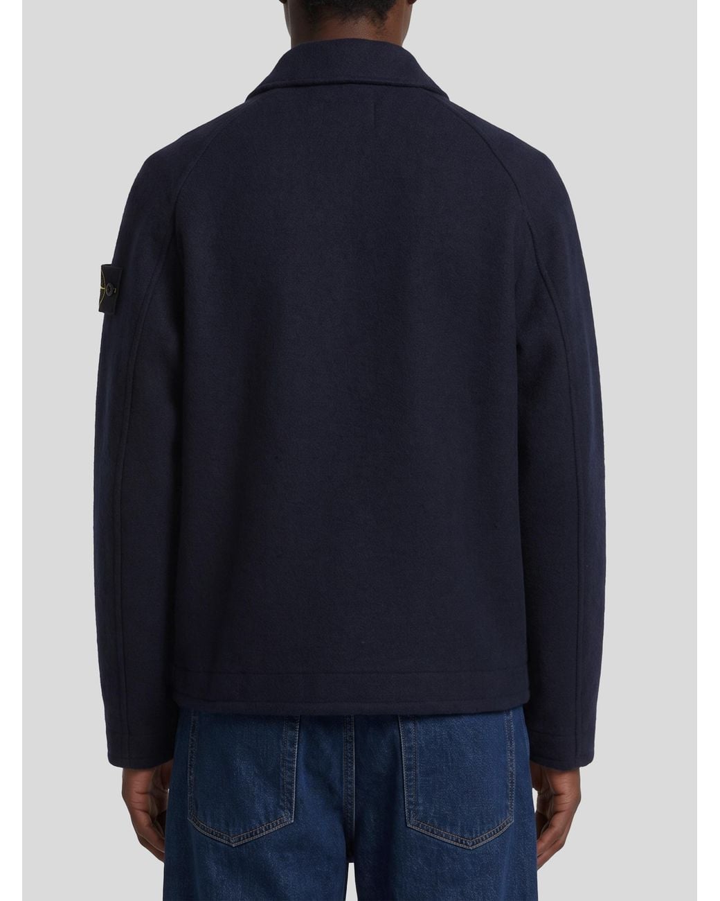 Stone Island Blue Regular Shirt Jacket for men