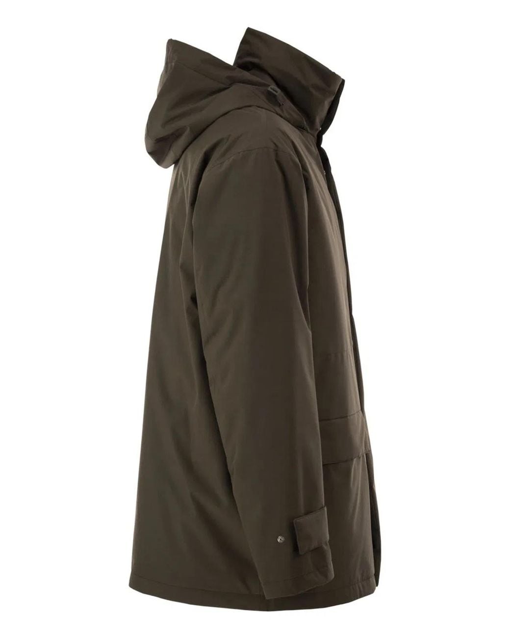 Herno Black Technical Hooded Padded Parka for men