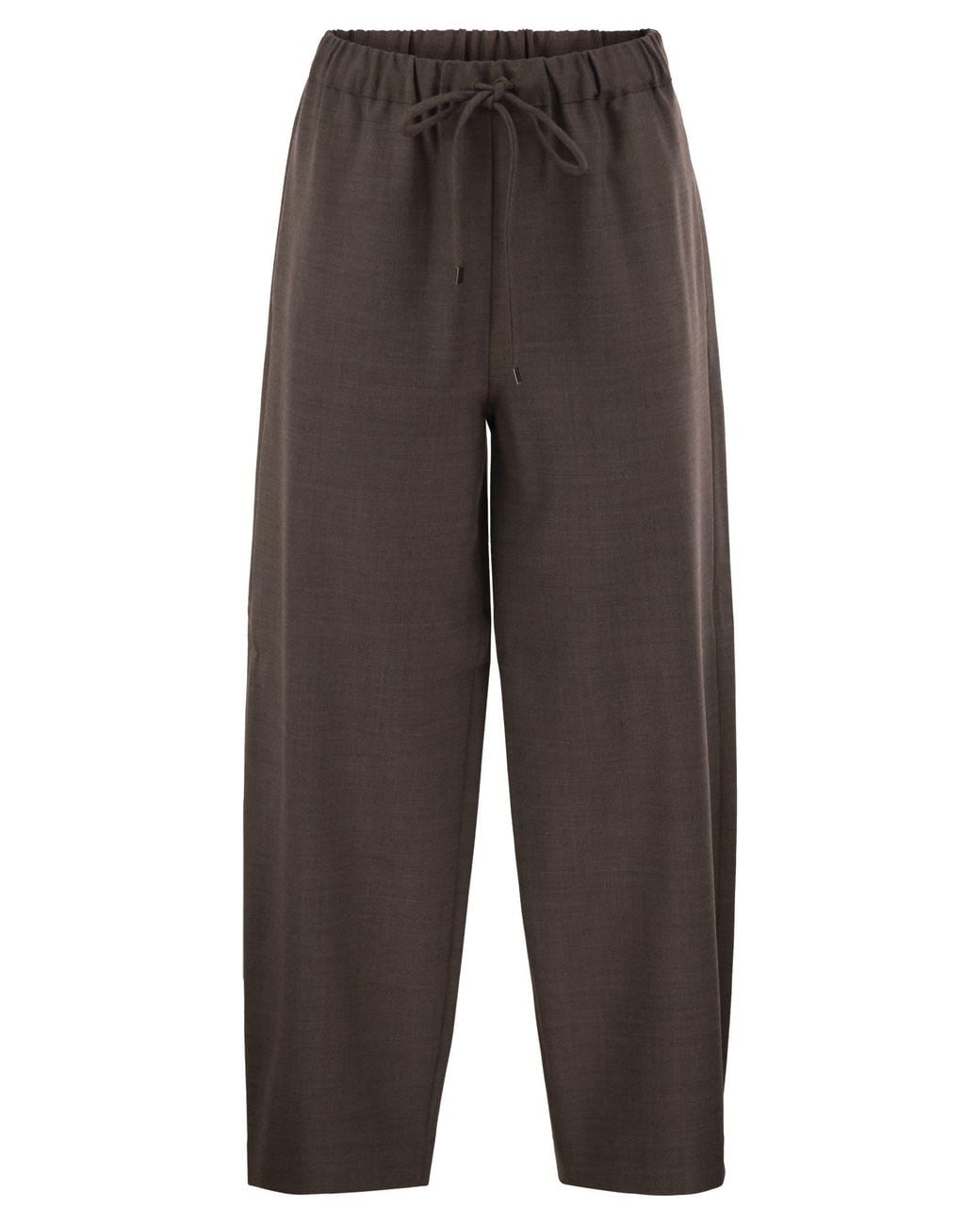 Antonelli Gray Wide-Leg Wool-Blend Trousers