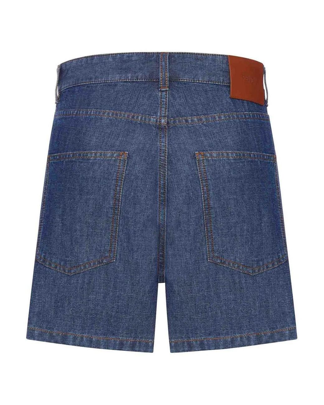 Fendi Blue Chambray Denim Shorts