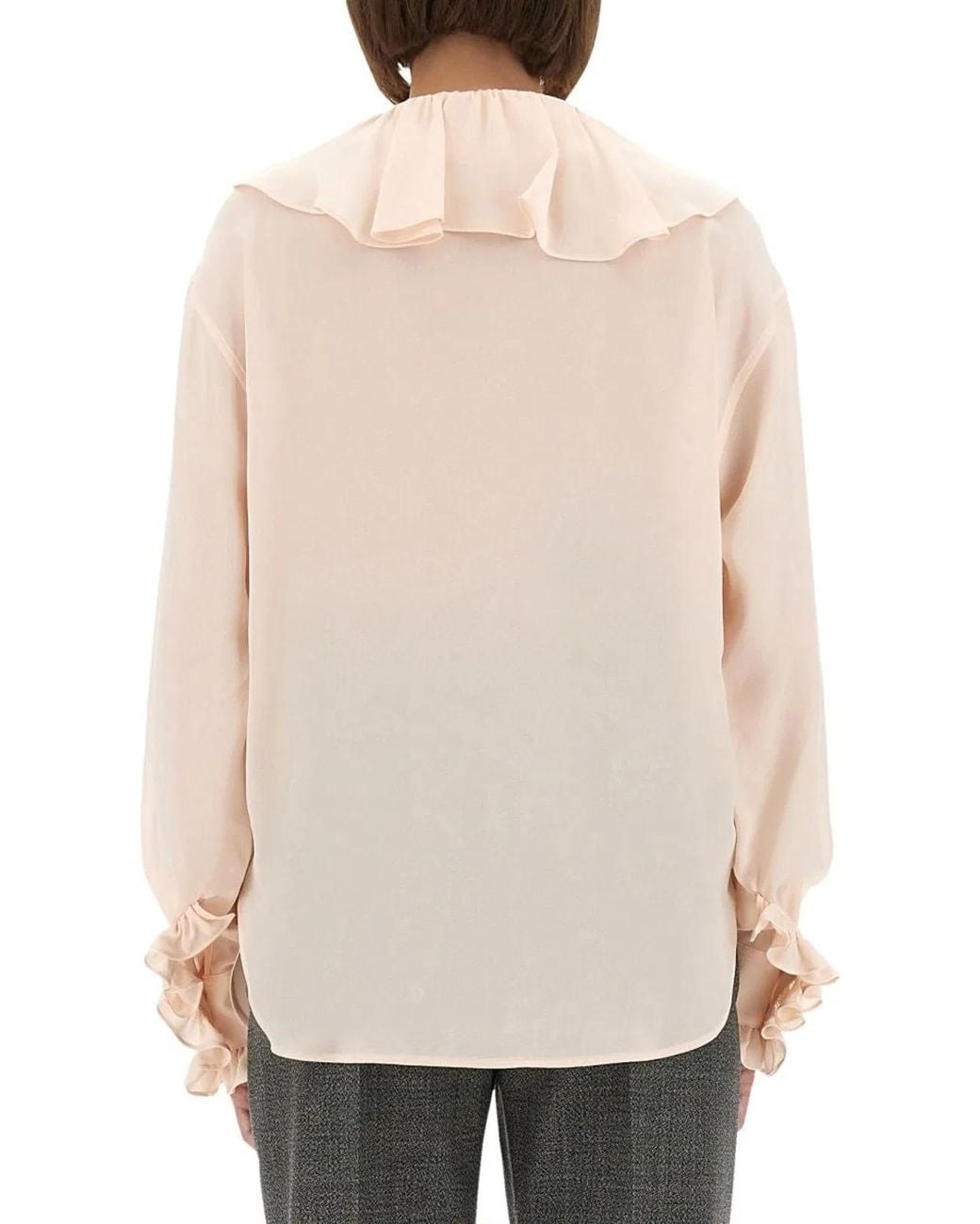 McQueen Natural Shirt With Ruffles