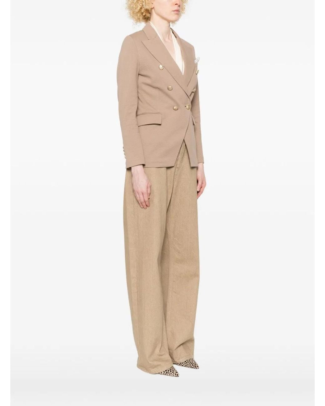 Circolo 1901 Natural Cotton Double-Breasted Jacket
