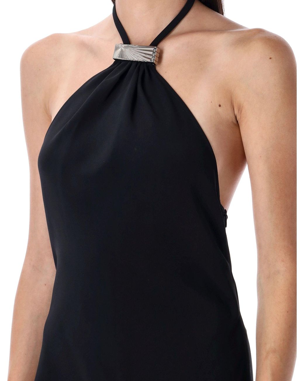 The Attico Black Cady Midi Dress