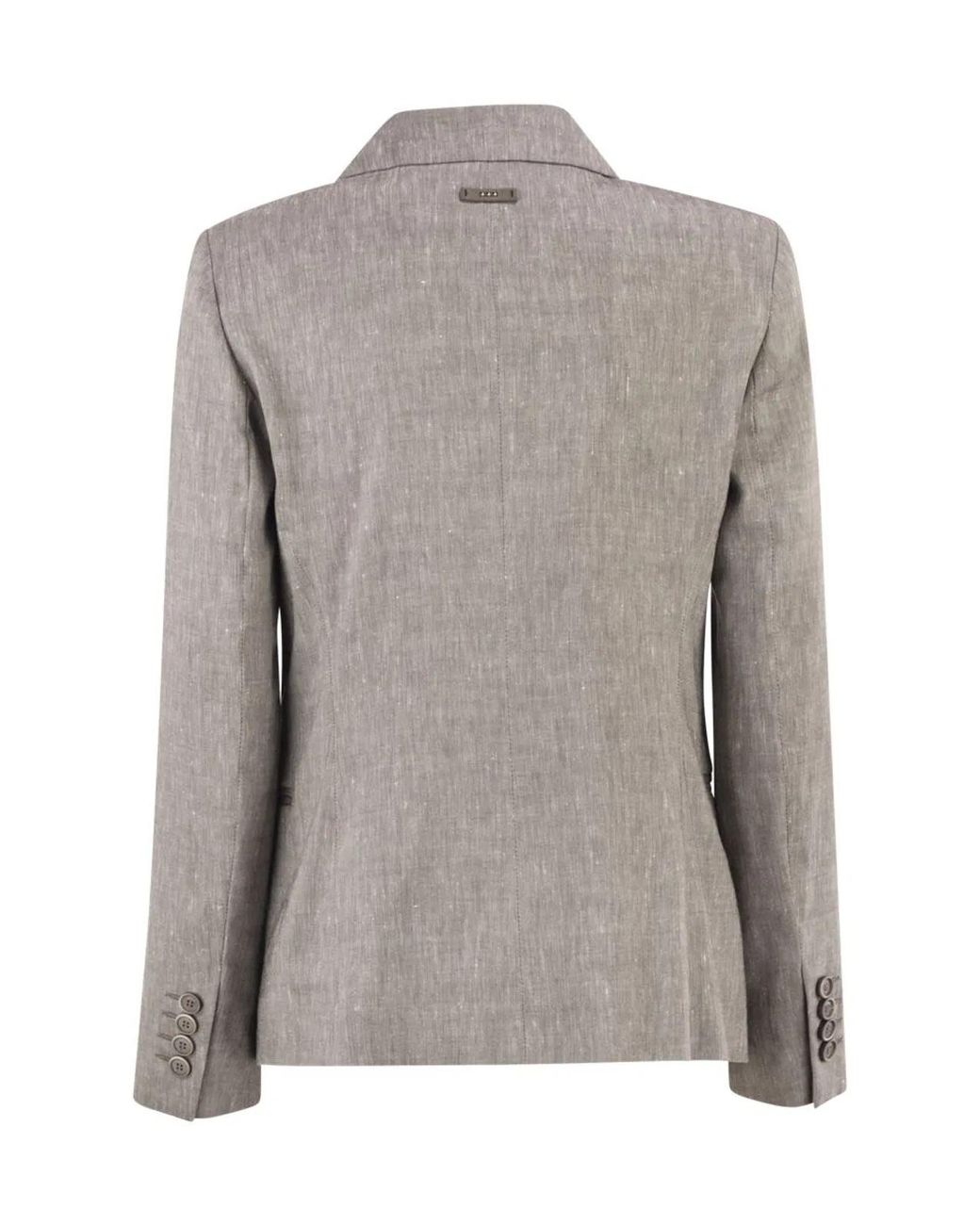 Peserico Gray Double-Breasted Blazer