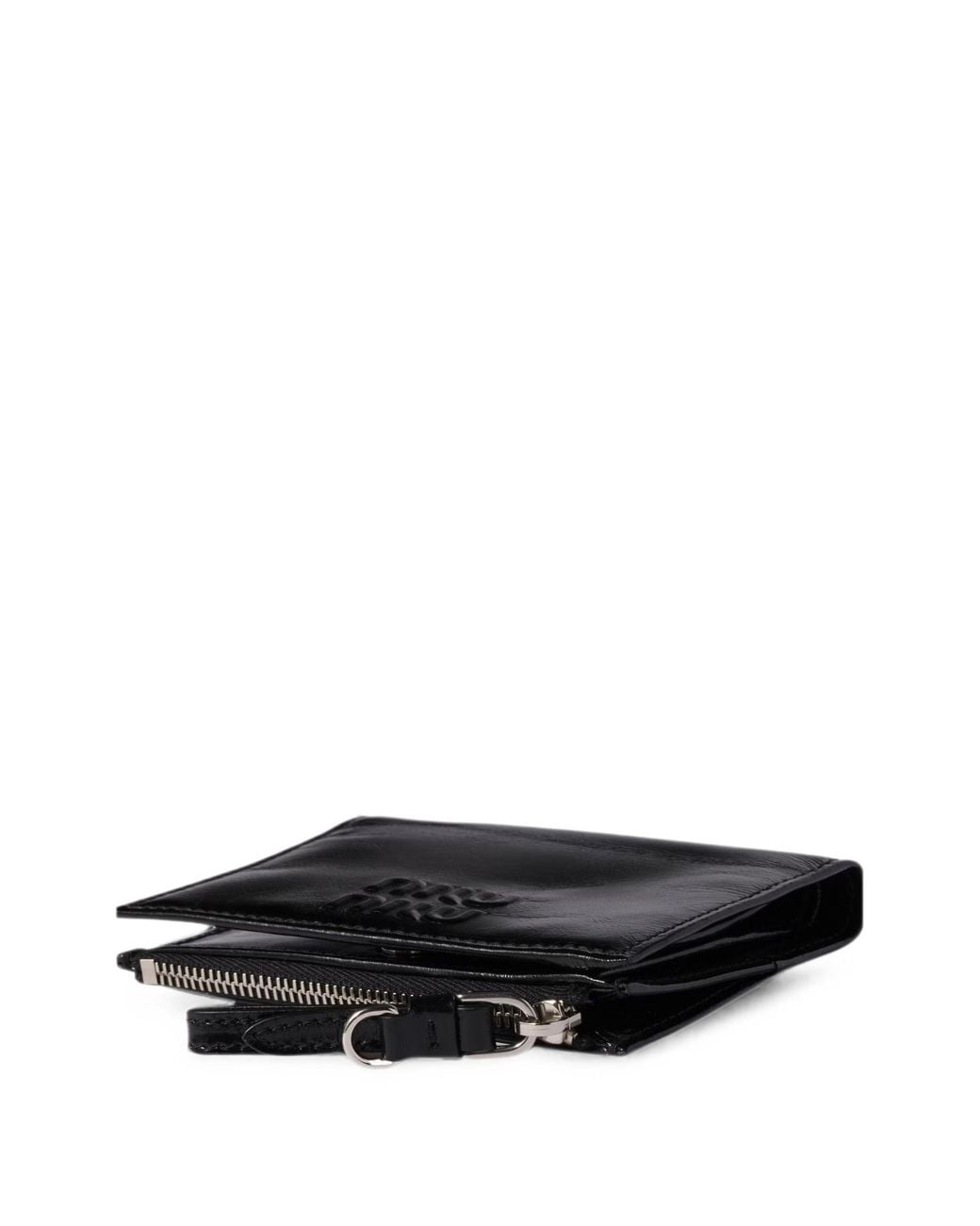 Miu Miu Black Small Logo-Embossed Leather Wallet
