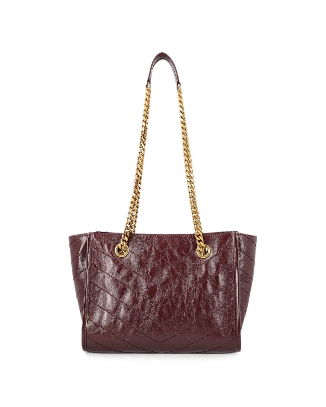 Saint Laurent Purple Small Niki Leather Tote Bag