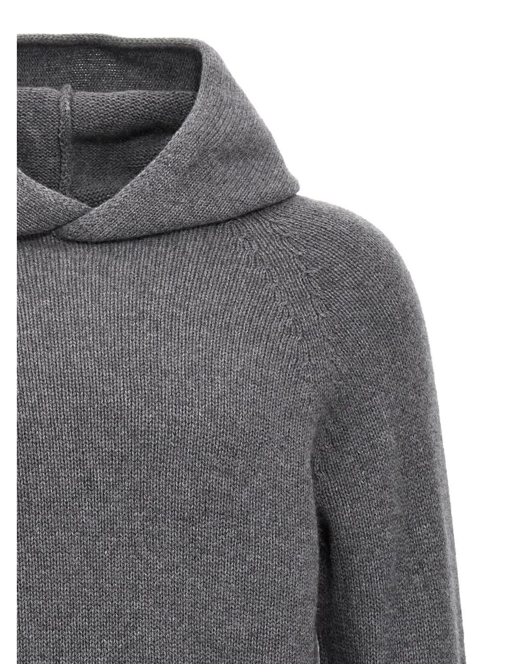 Ma'ry'ya Gray Wool Hooded Sweater for men