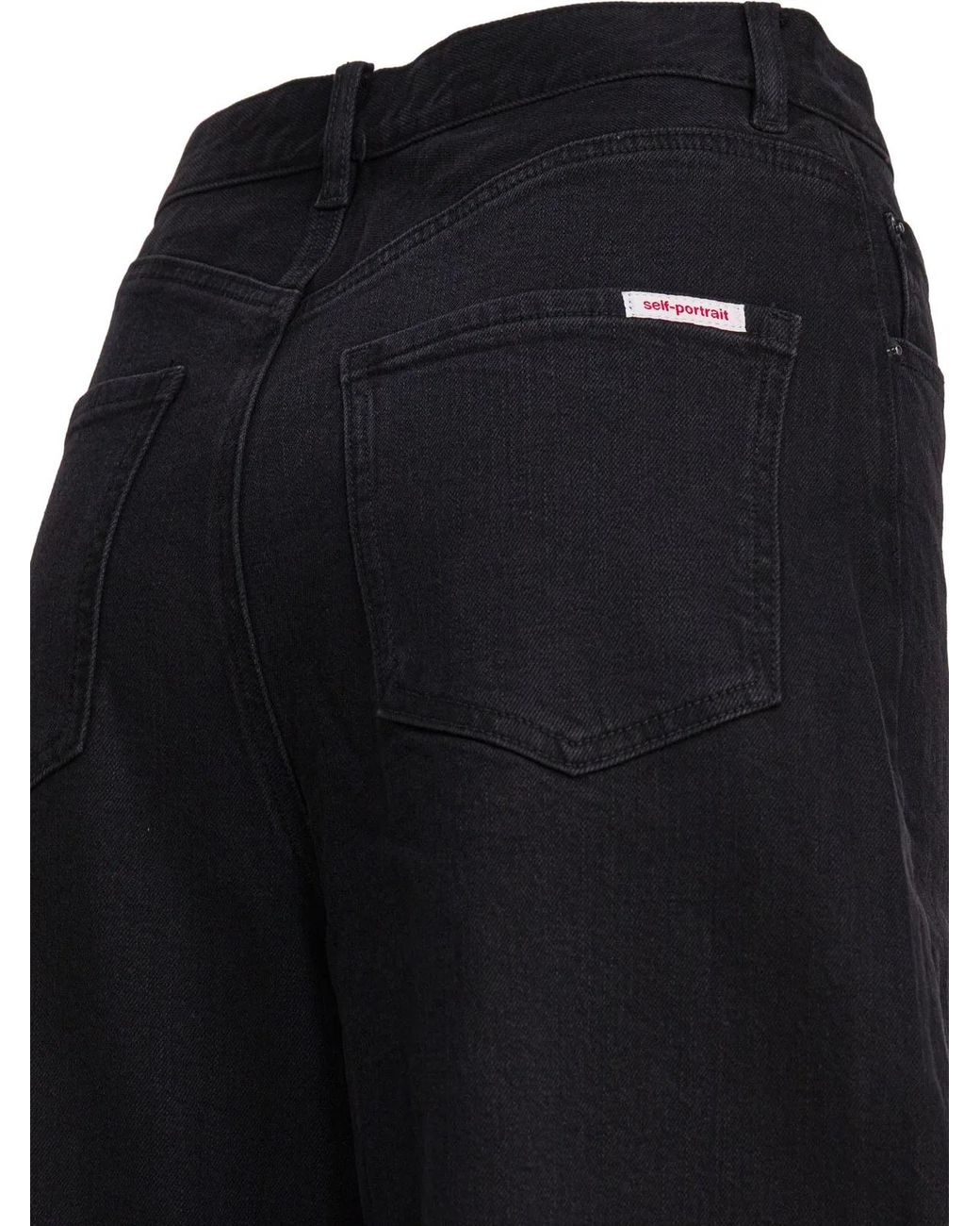 Self-Portrait Black Barrel Leg Jeans