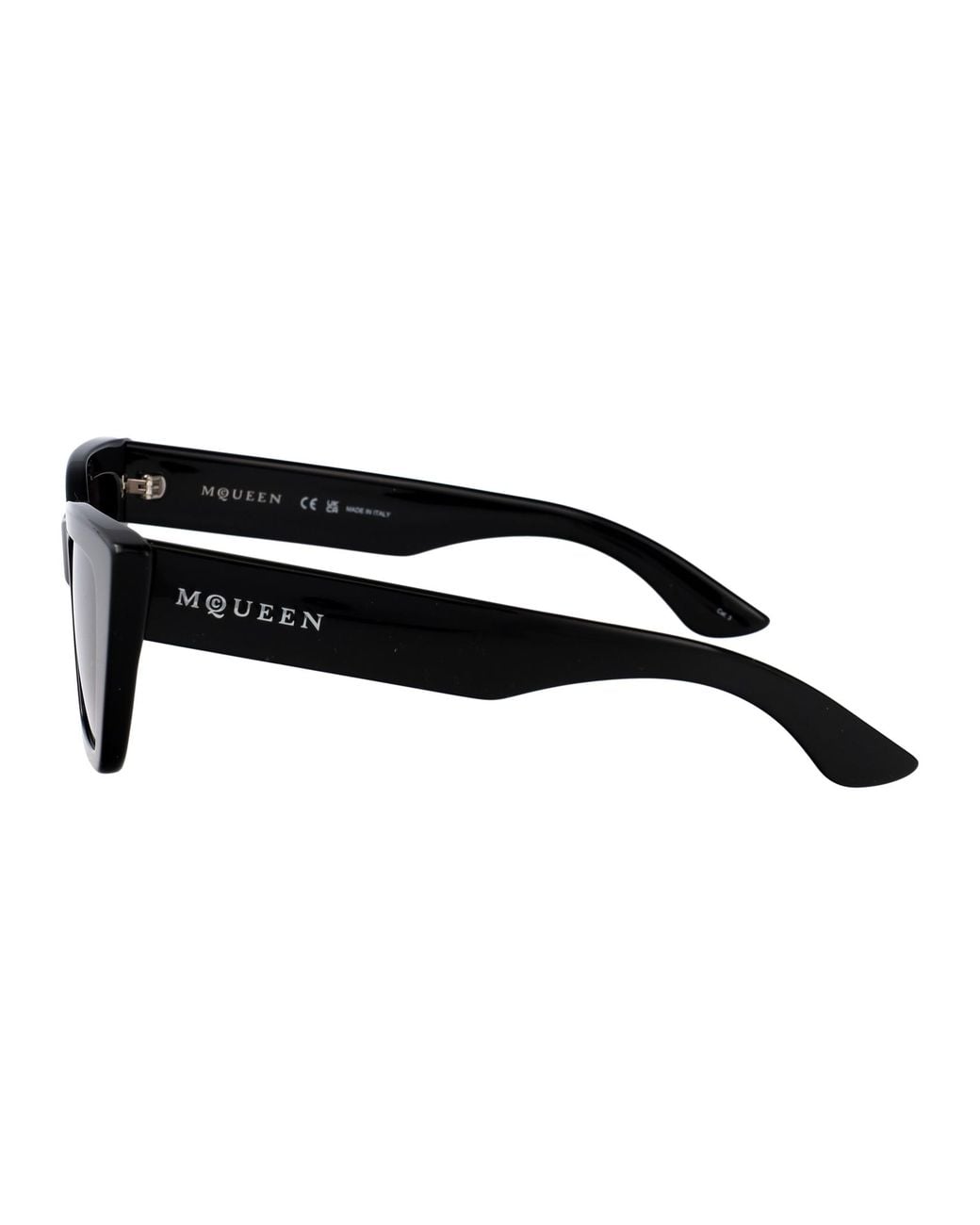 McQueen Black Recycled Acetate Sunglasses