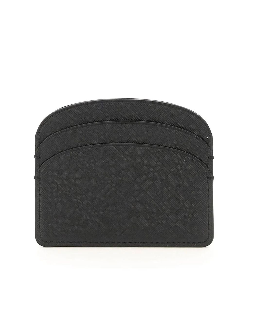 A.P.C. Black Leather Demi-Lune Card Holder