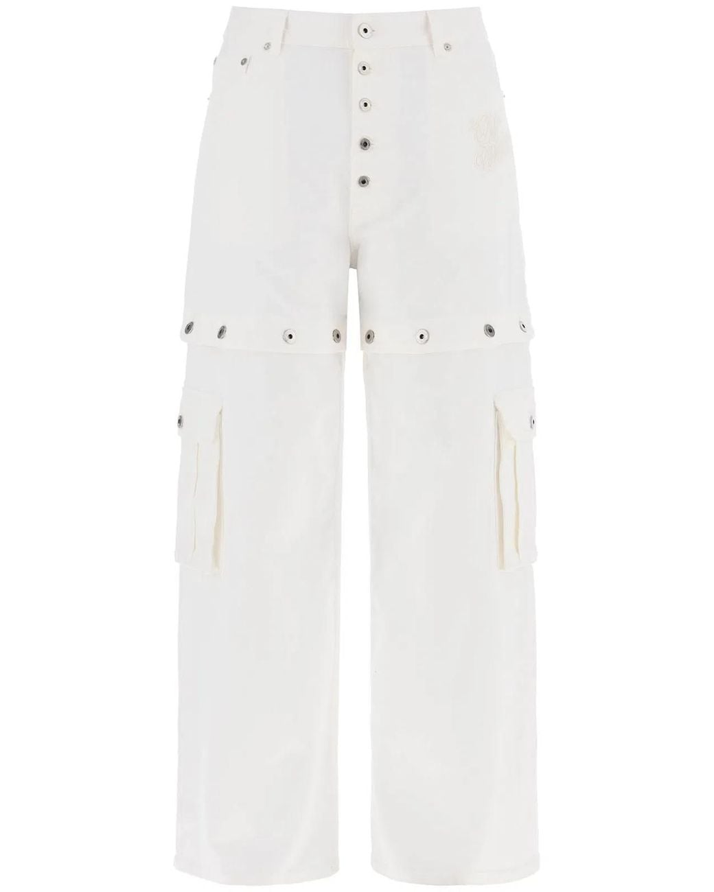 Off-White c/o Virgil Abloh White 90'S Logo Convertible Baggy Jeans for men