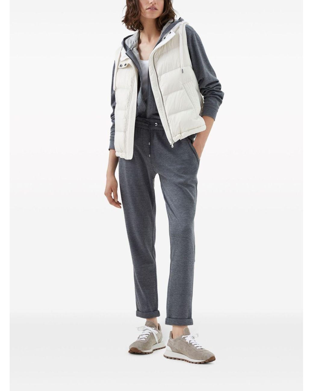 Brunello Cucinelli Gray Tshirt With Knotted Sleeve