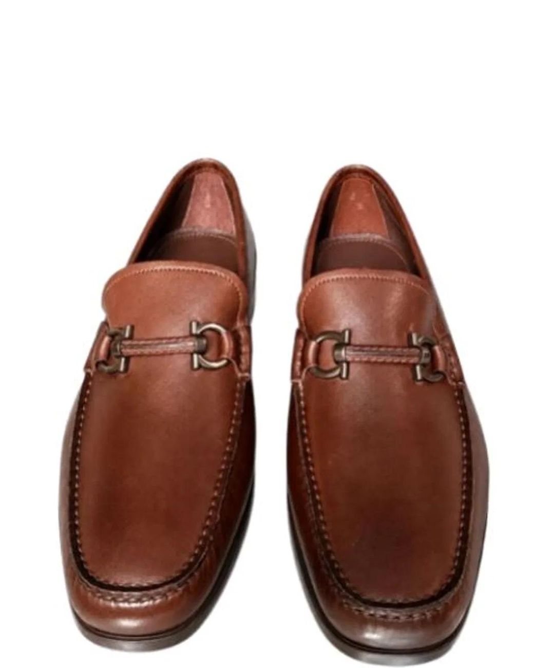 Ferragamo Brown Leather Flat Shoes for men