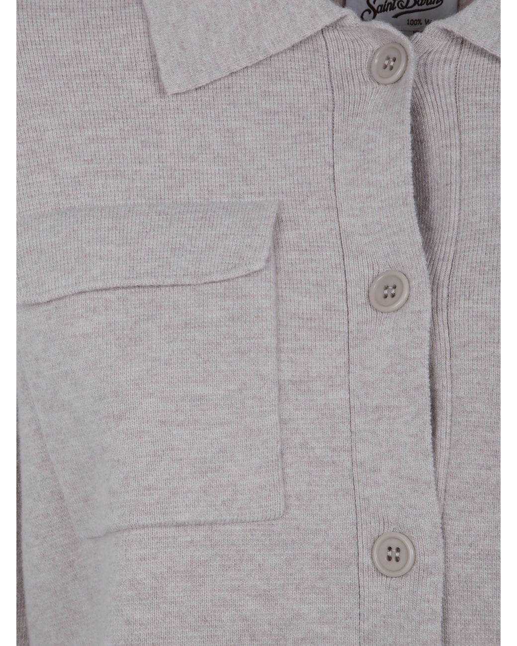 Mc2 Saint Barth Gray "Maricette" Wool Cardigan