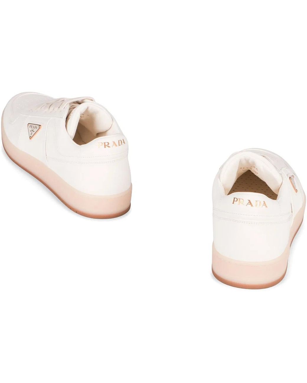 Prada White Downtown Leather Sneakers for men