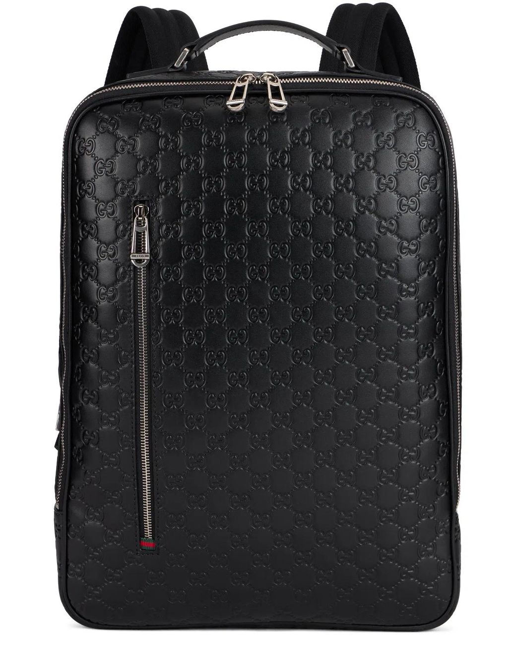 Gucci Black Medium Monogram Leather Backpack for men