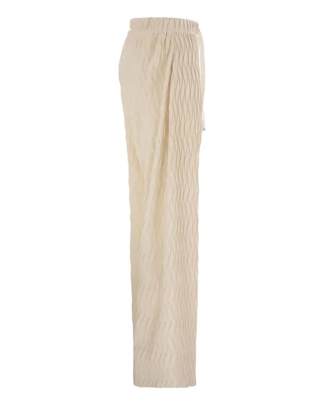 Herno Natural Trousers With Crumpled Effect