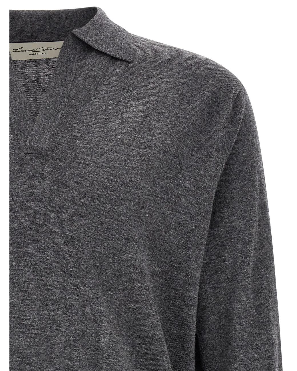 LARMERI STUDIO Gray 'Touch' Polo Shirt for men