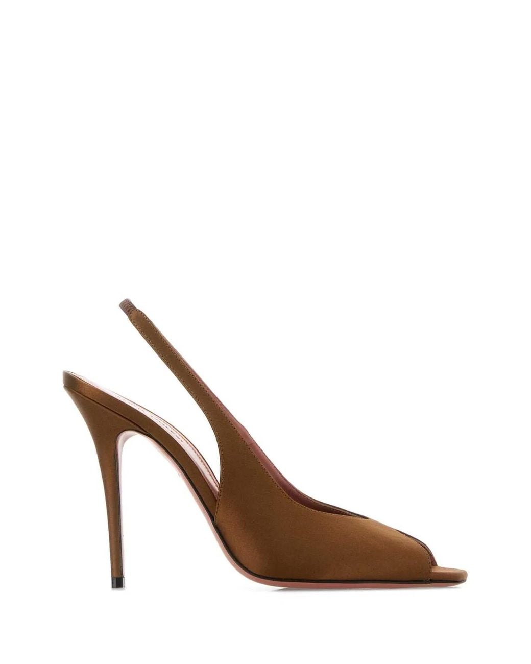 AMINA MUADDI Brown Satin Kristina Sandals