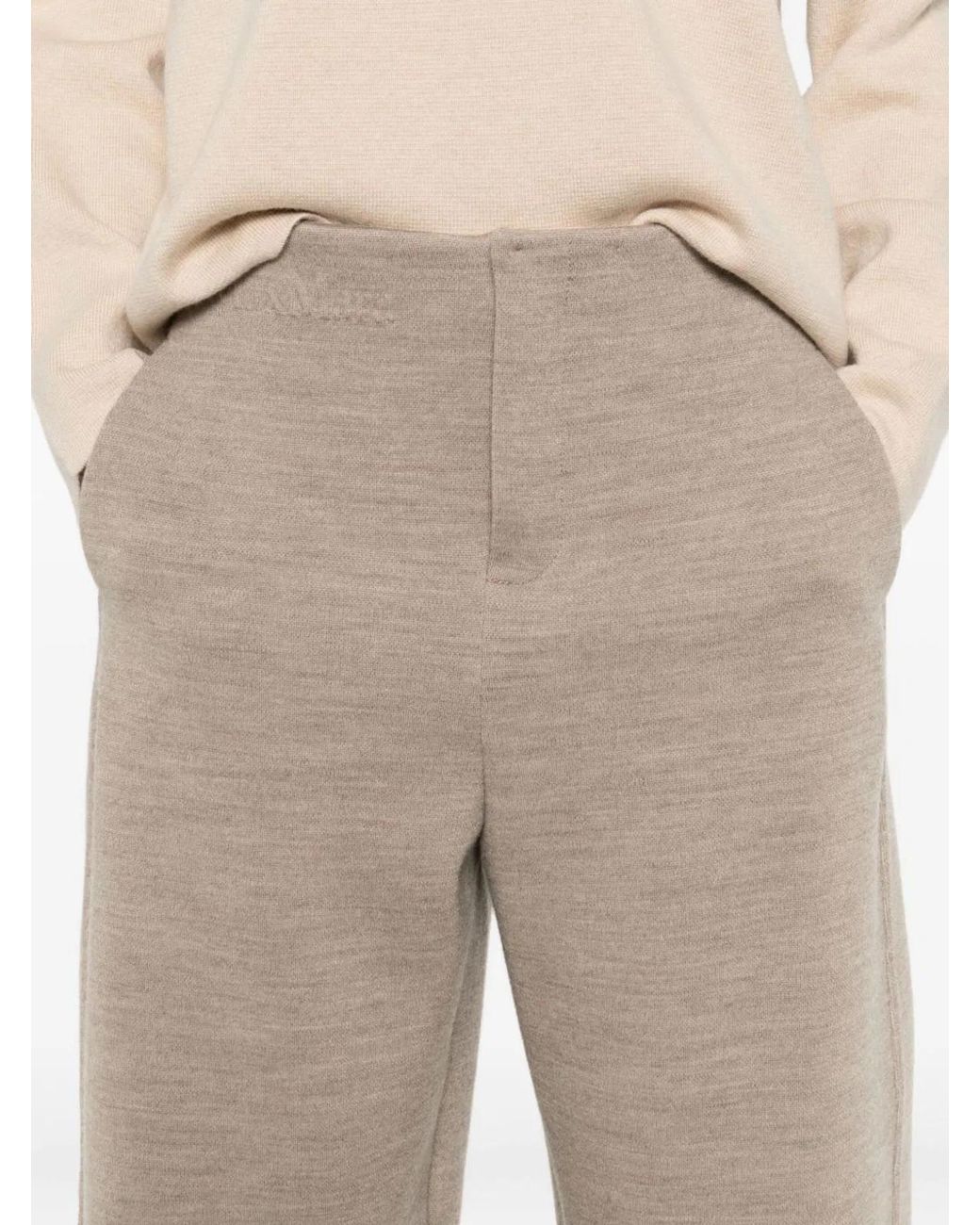 Max Mara Gray Wool And Cotton Trousers