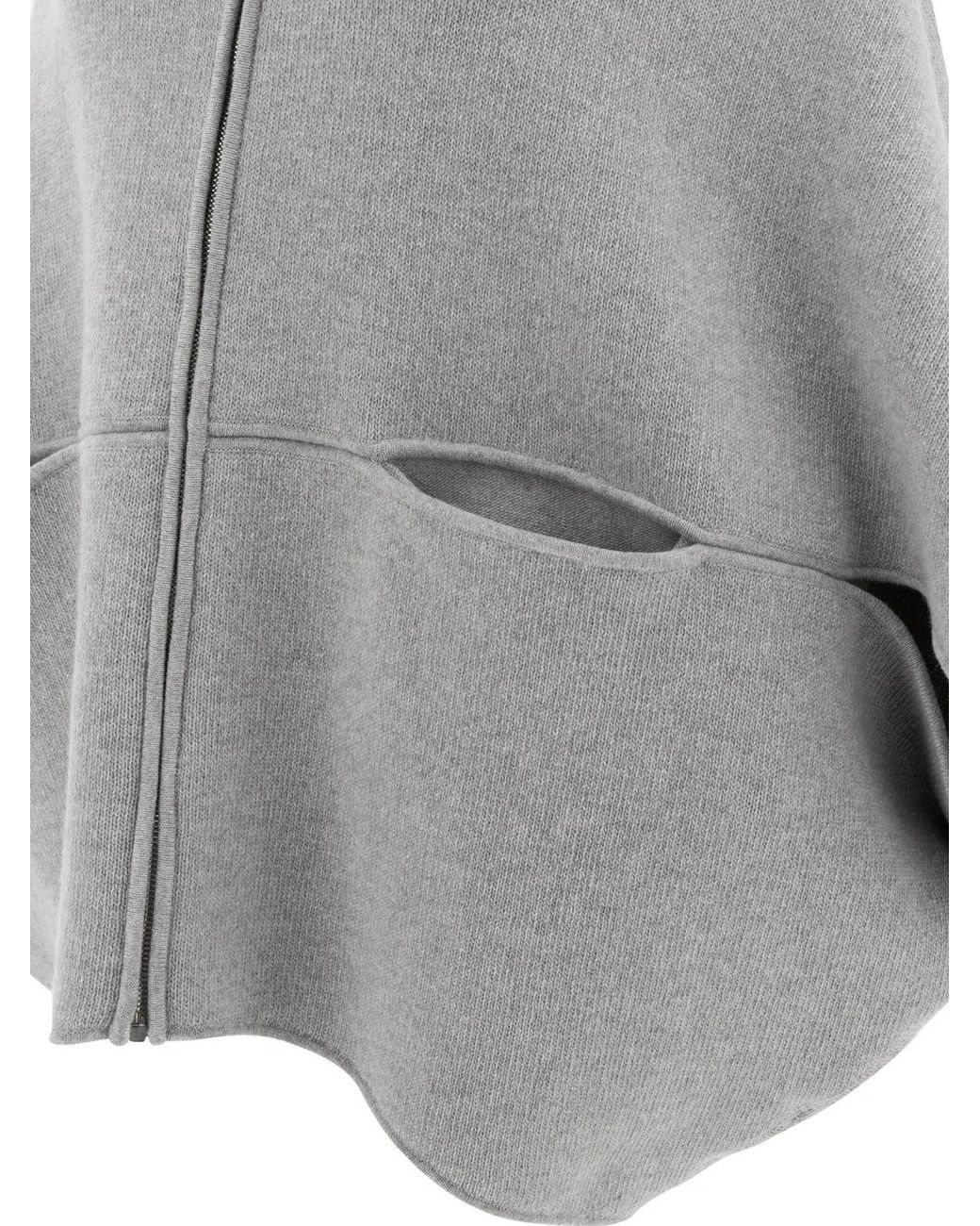 Giovi Gray Wool And Cashmere Poncho