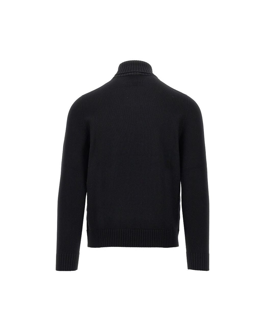 Drumohr Black Merino Wool Knitted Turtleneck for men