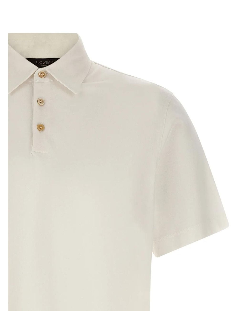 Zanone White Cotton Silk Polo Shirt for men