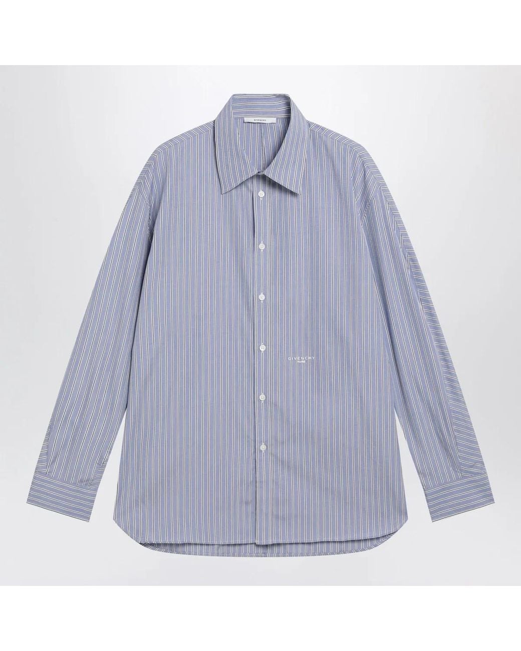 Givenchy Blue Striped Poplin Shirt for men