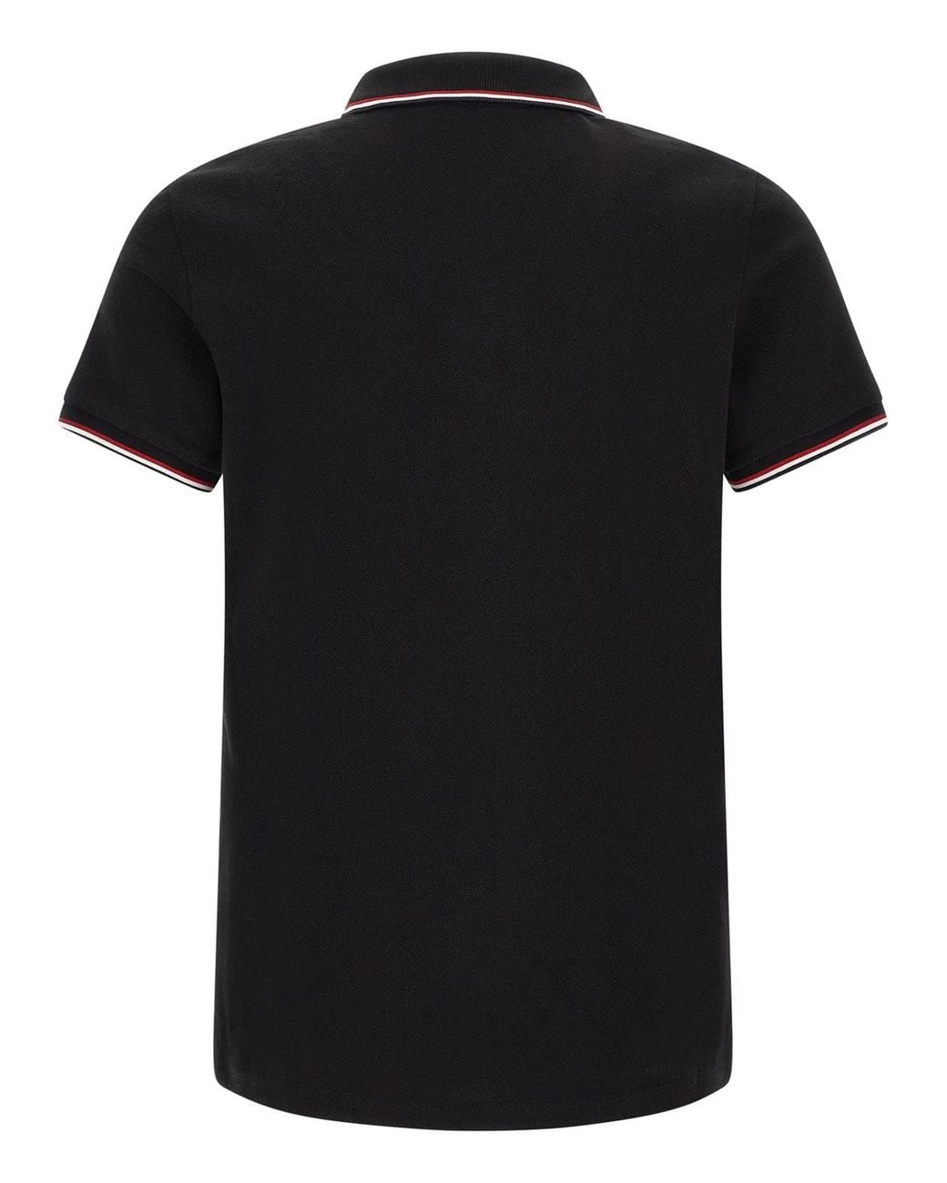 Moncler Black Tricolor Trim Polo Shirt for men