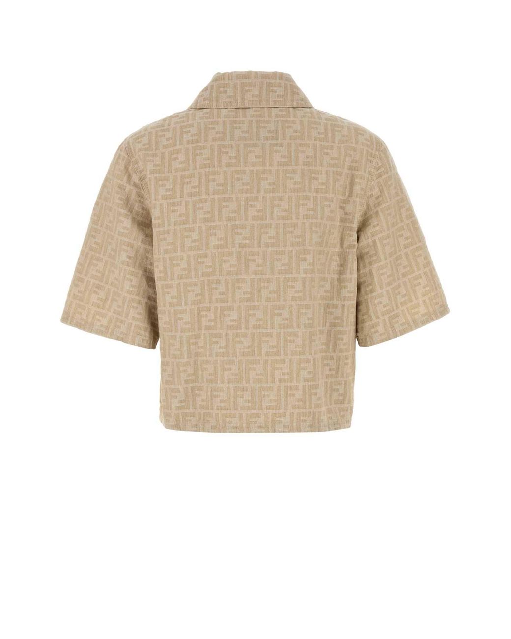 Fendi Natural Zip-Front Jacket With Ff Motif