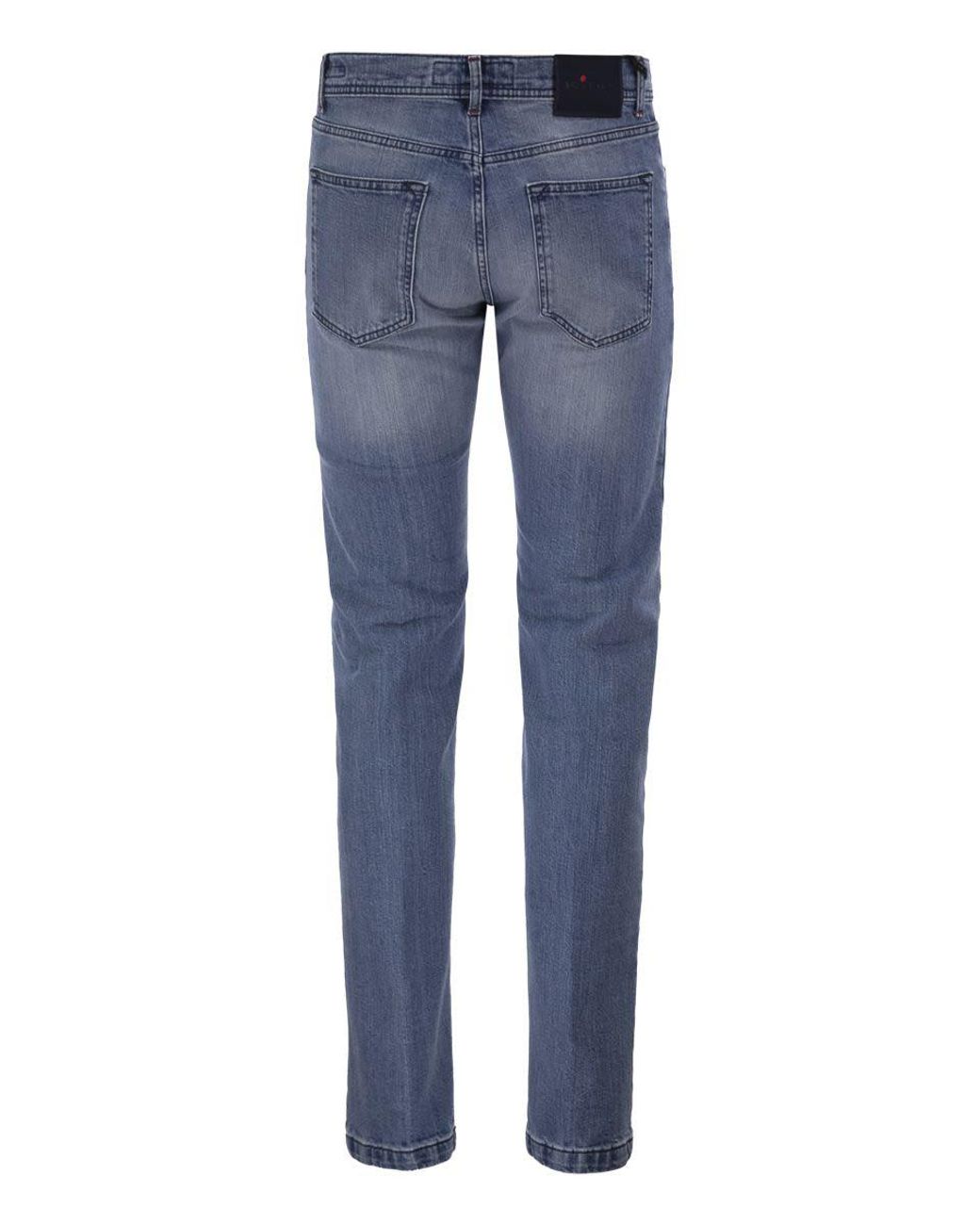 Kiton Blue Five-Pocket Stretch Denim Jeans for men