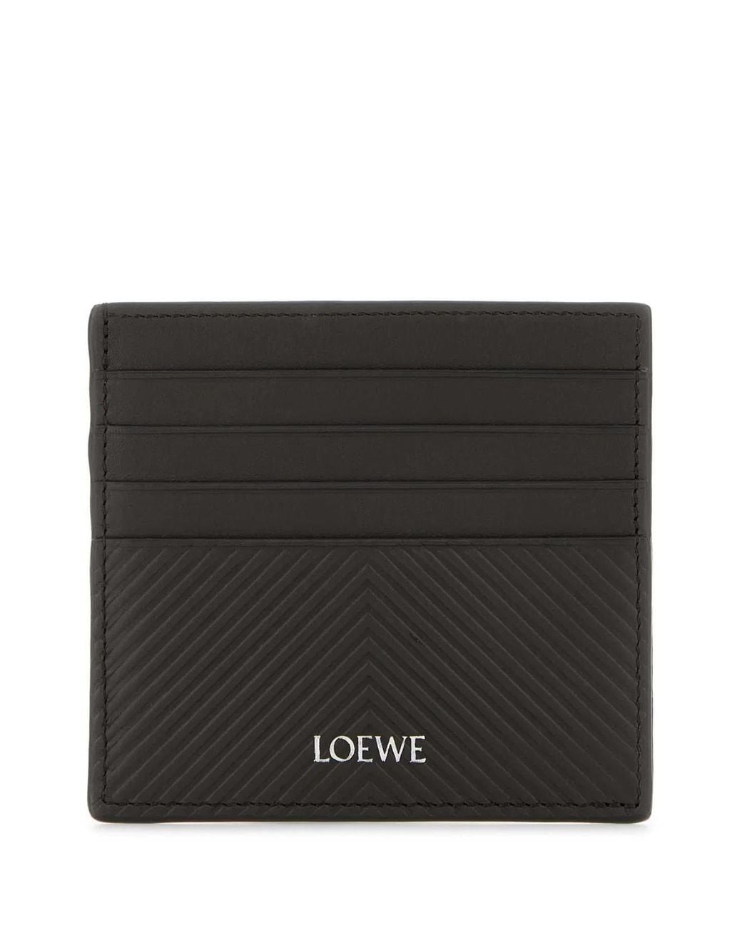 Loewe Black Graphite Leather Card Holder for men