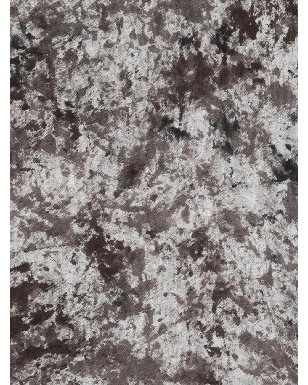 Avant Toi Gray "Zola" Camouflage Effect Modal Linen Silk Scarf 130X135 for men