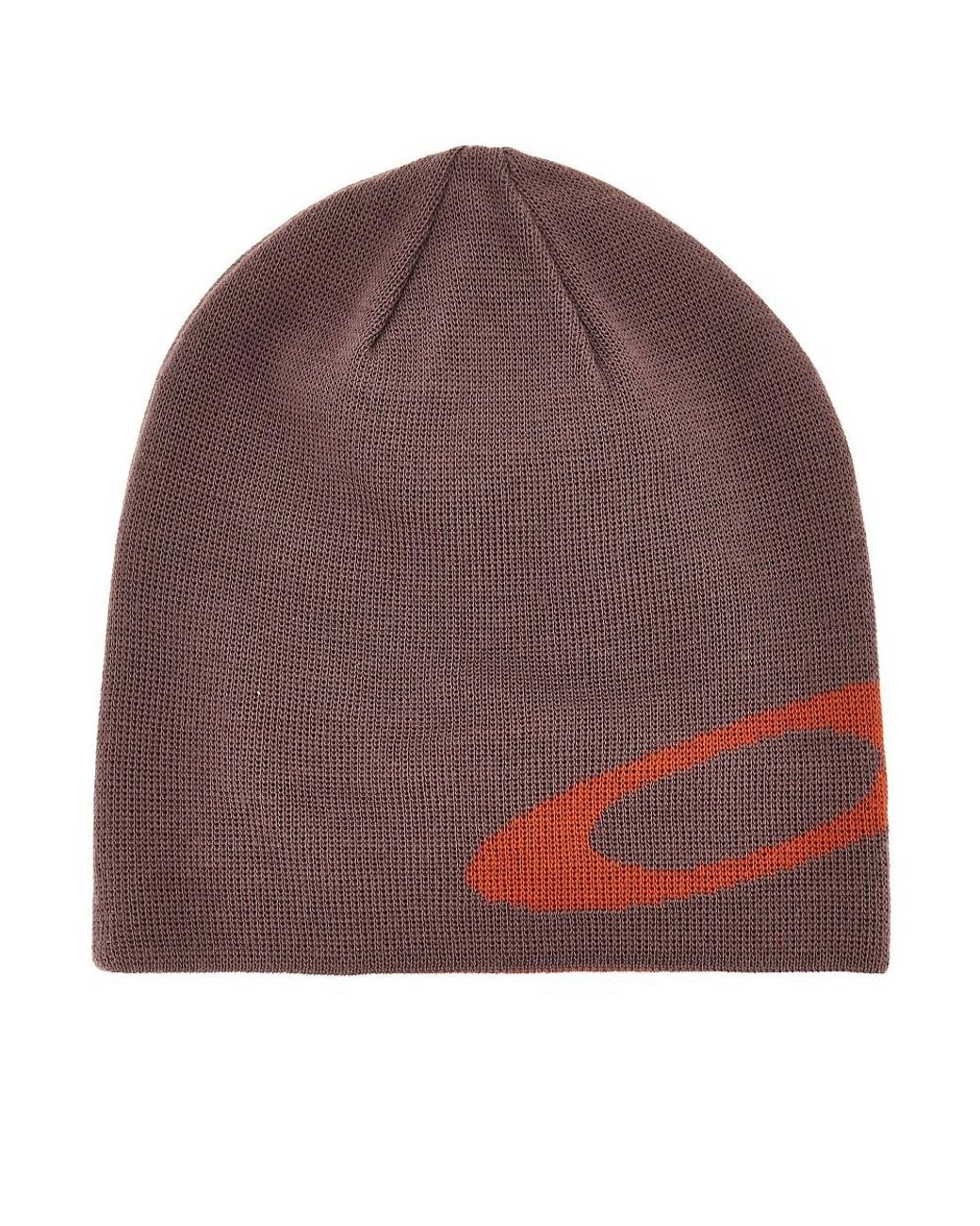 Oakley Brown Ellipse Reversible Beanie Hat for men