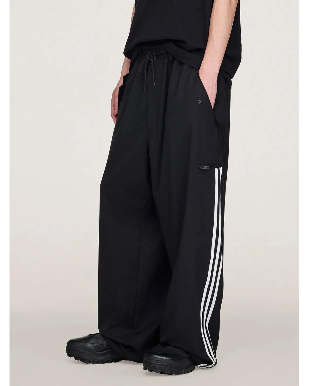 Y-3 Black Straight Trousers for men