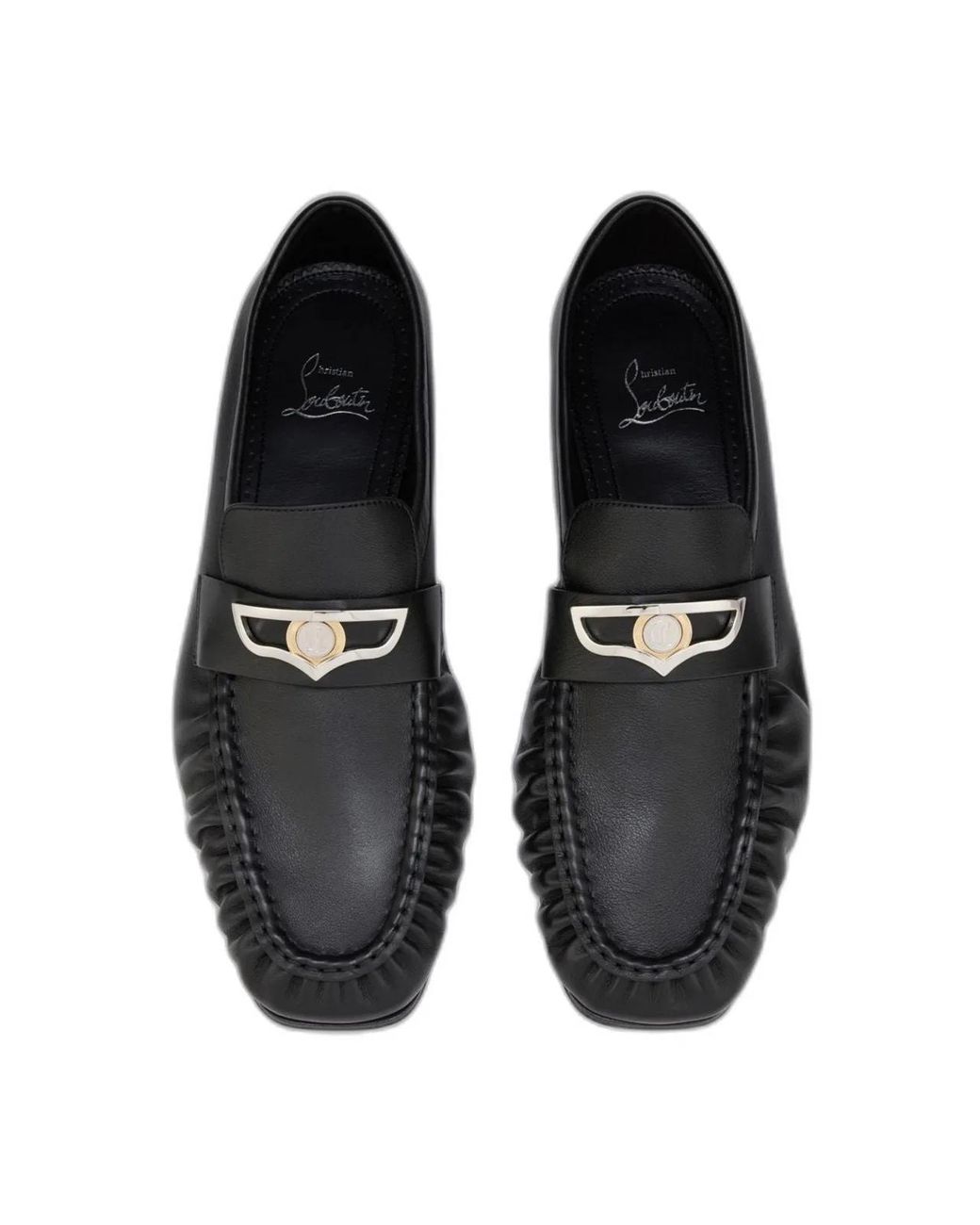 Christian Louboutin Black Leather Loafers for men