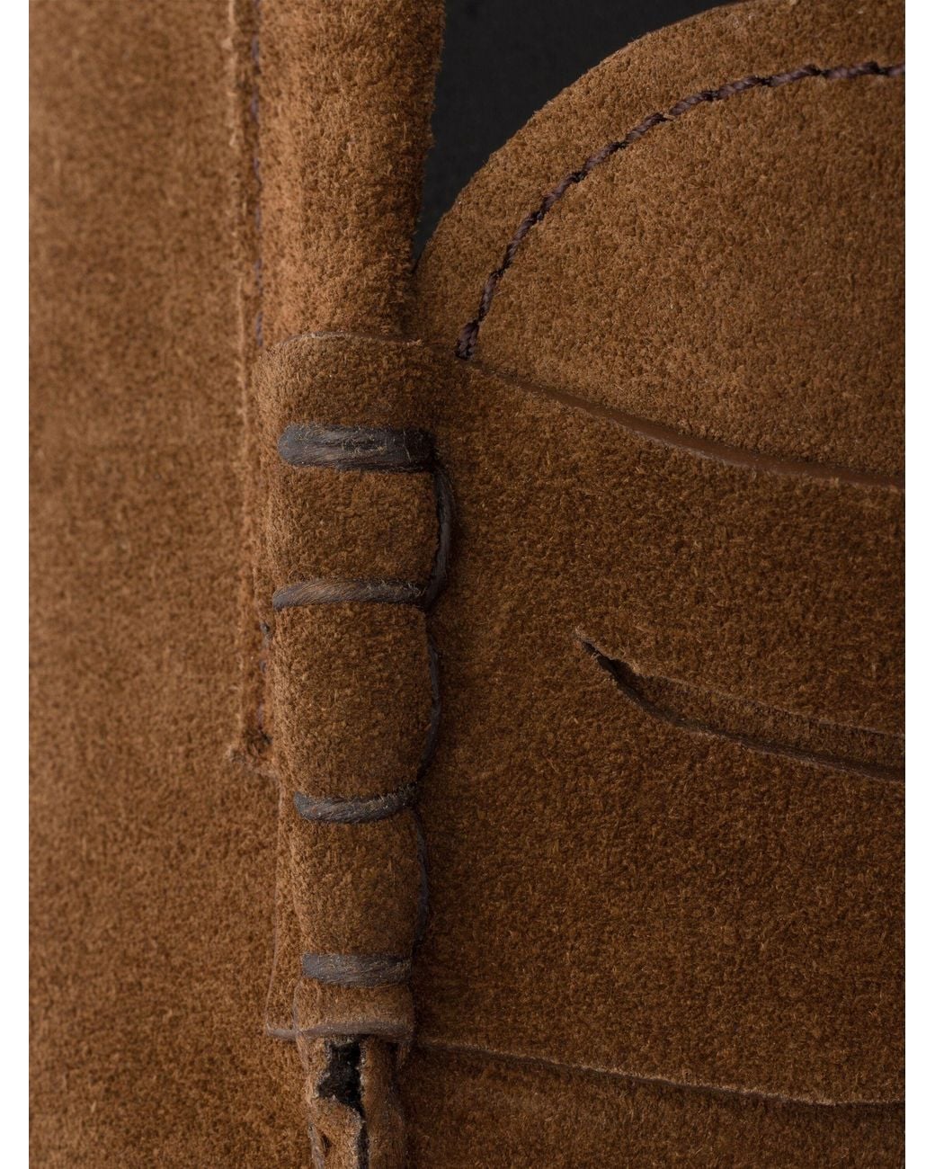 Prada Brown Aged-Effect Suede Loafers for men