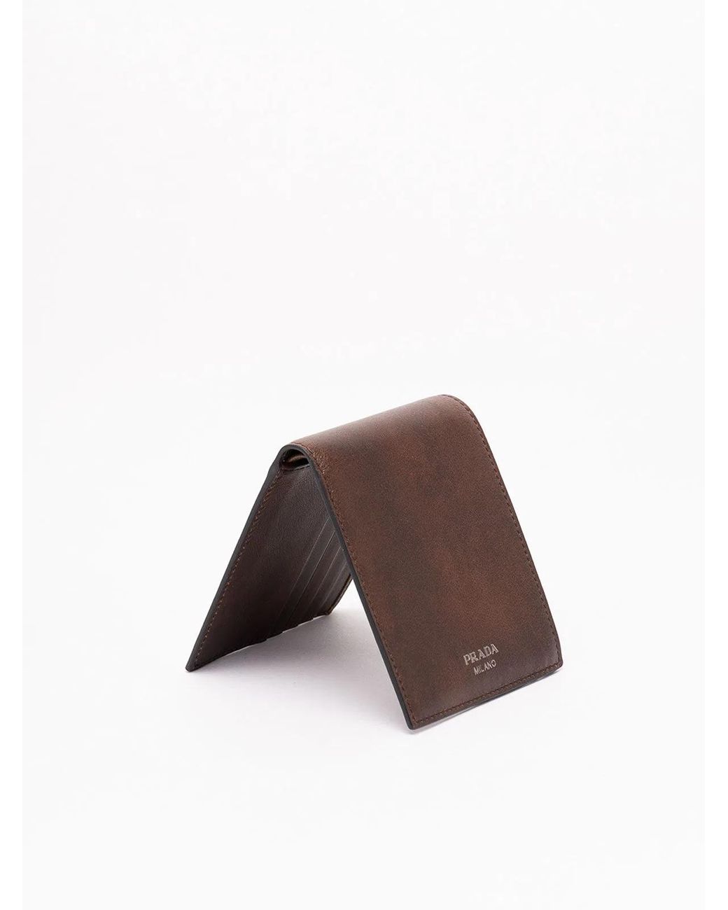 Prada Brown Vintage Leather Wallet for men