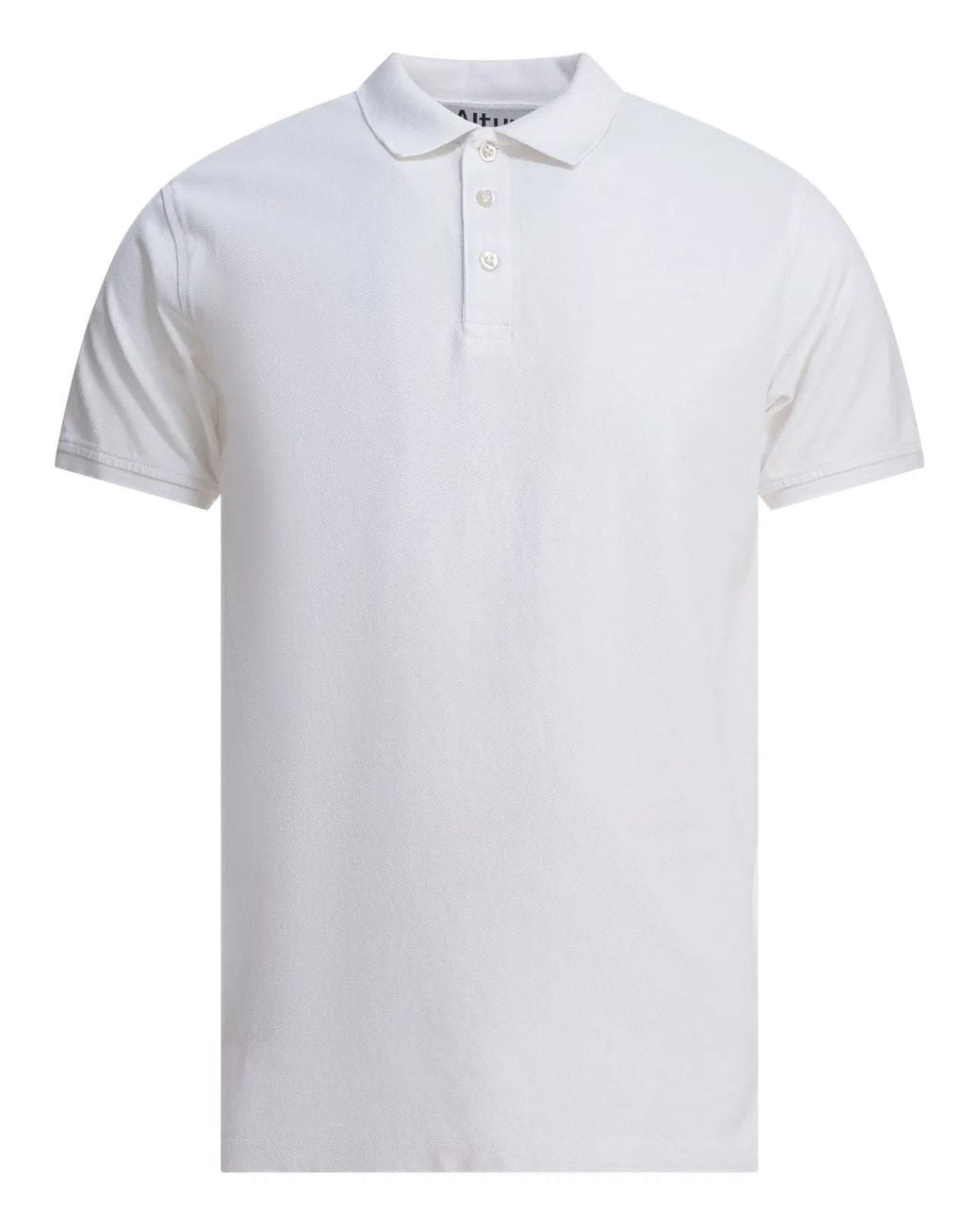 Altum White Cotton Polo Shirt for men