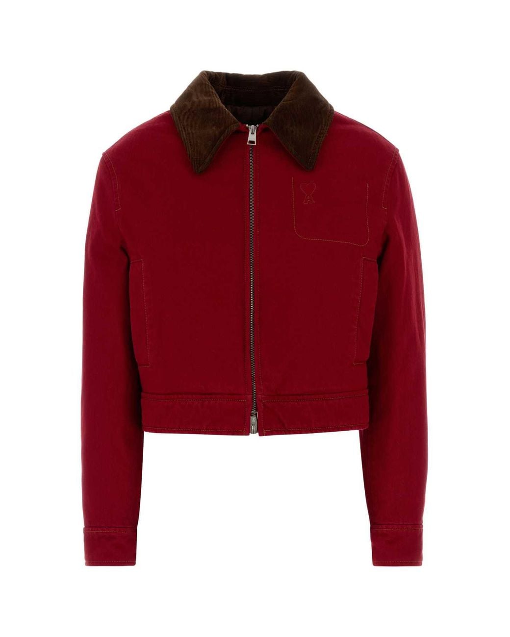 AMI Structured Denim Jacket With Quilted Padding