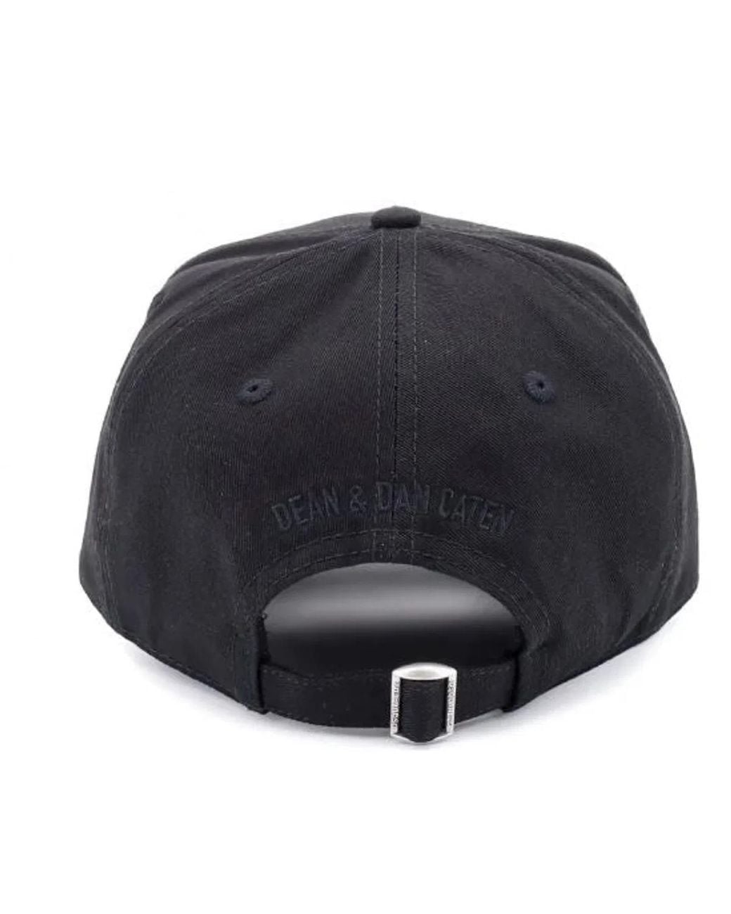 DSquared² Black Cotton Logo Patch Hat for men