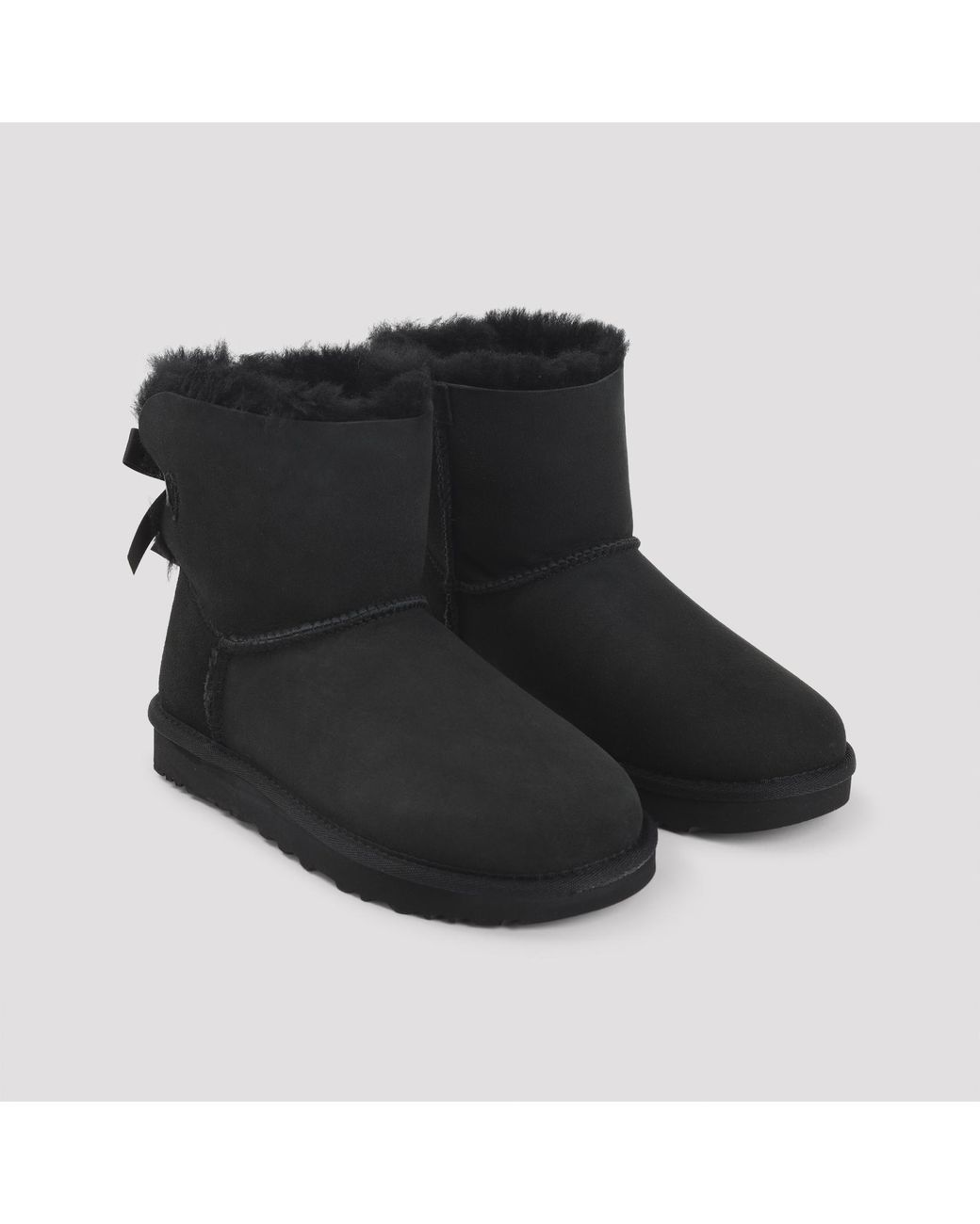 Ugg Black Mini Bailey Bow Ii Suede Boots Upper
