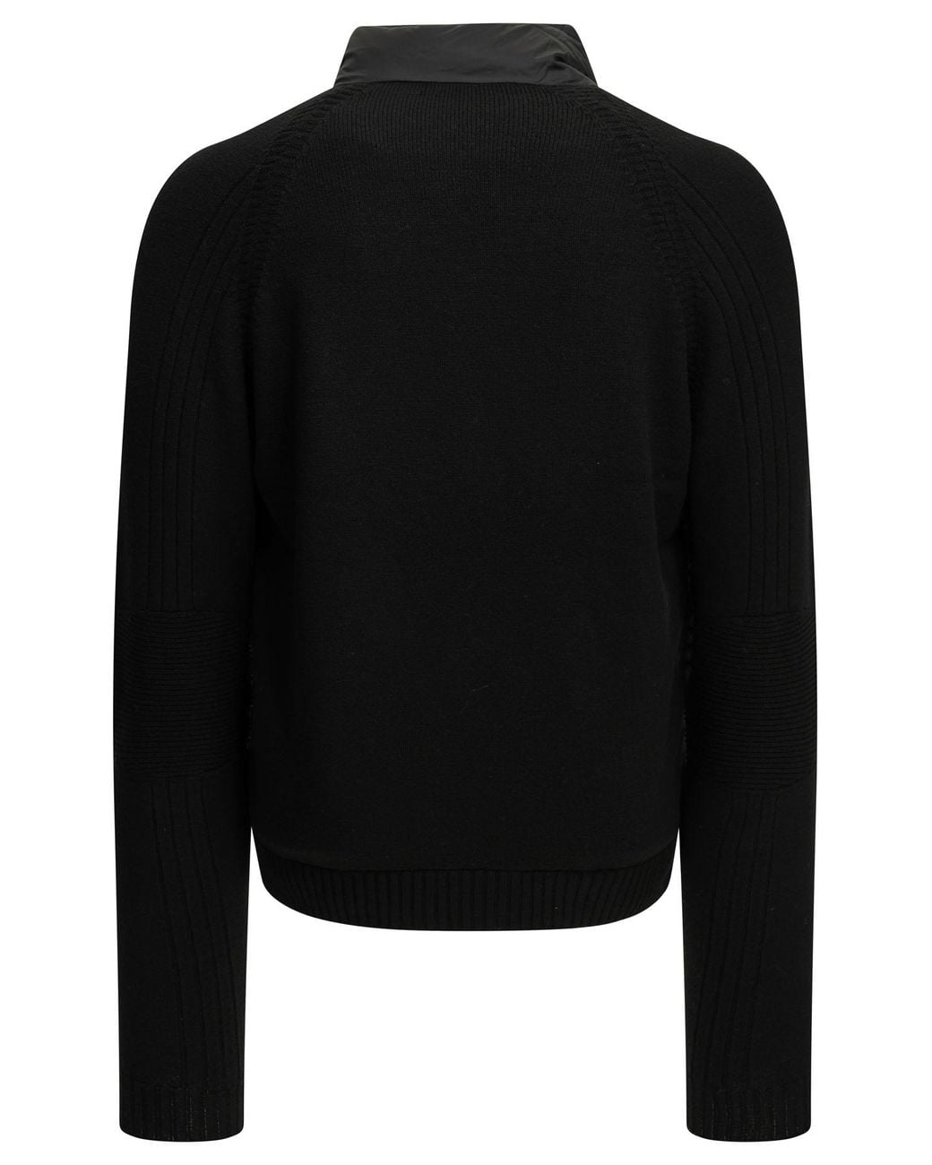 Moncler Black Padded Wool Cardigan for men