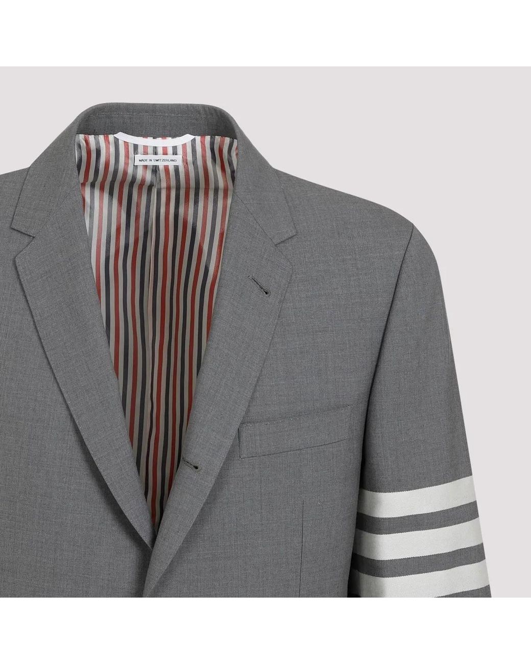 Thom Browne Gray Wool Jacket, Stylish And Warm for men