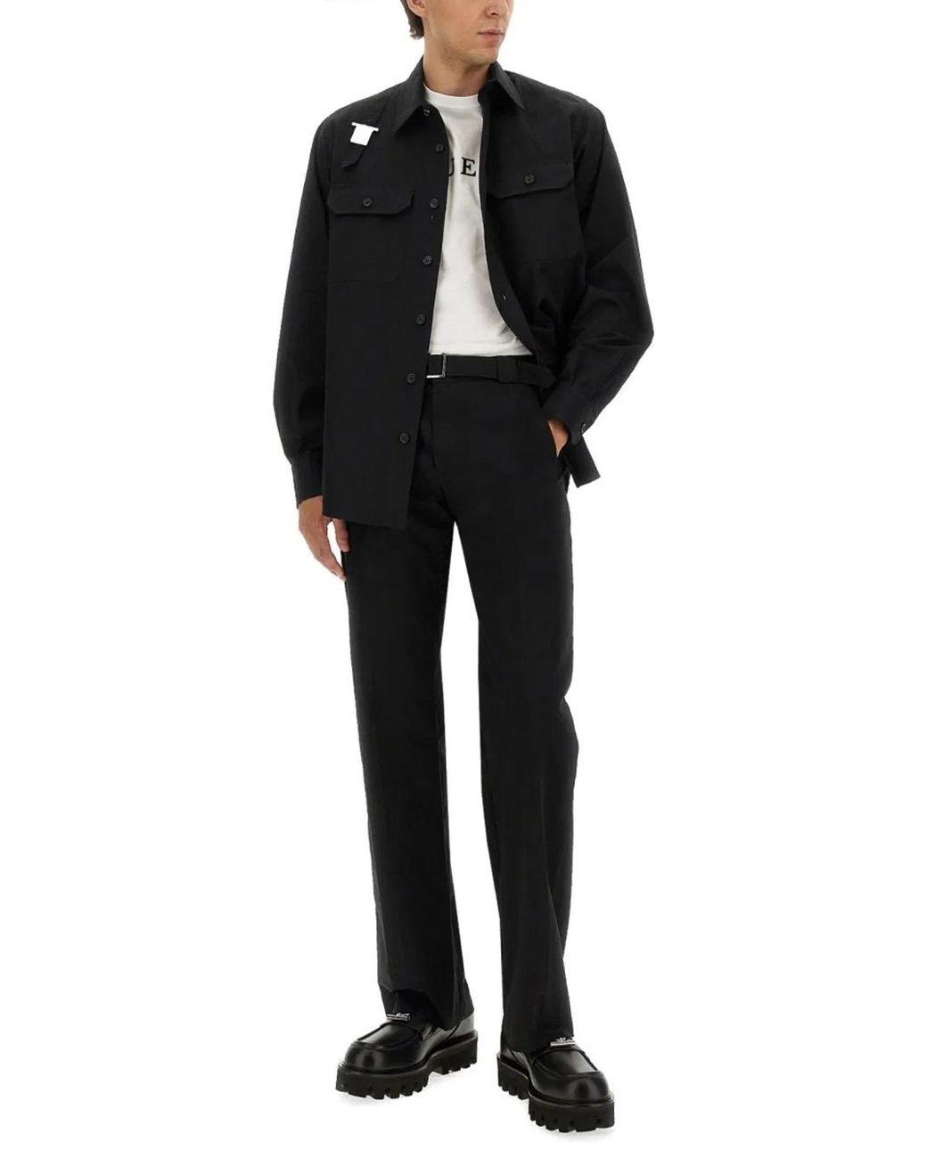 McQueen Black Poplin Shirt for men