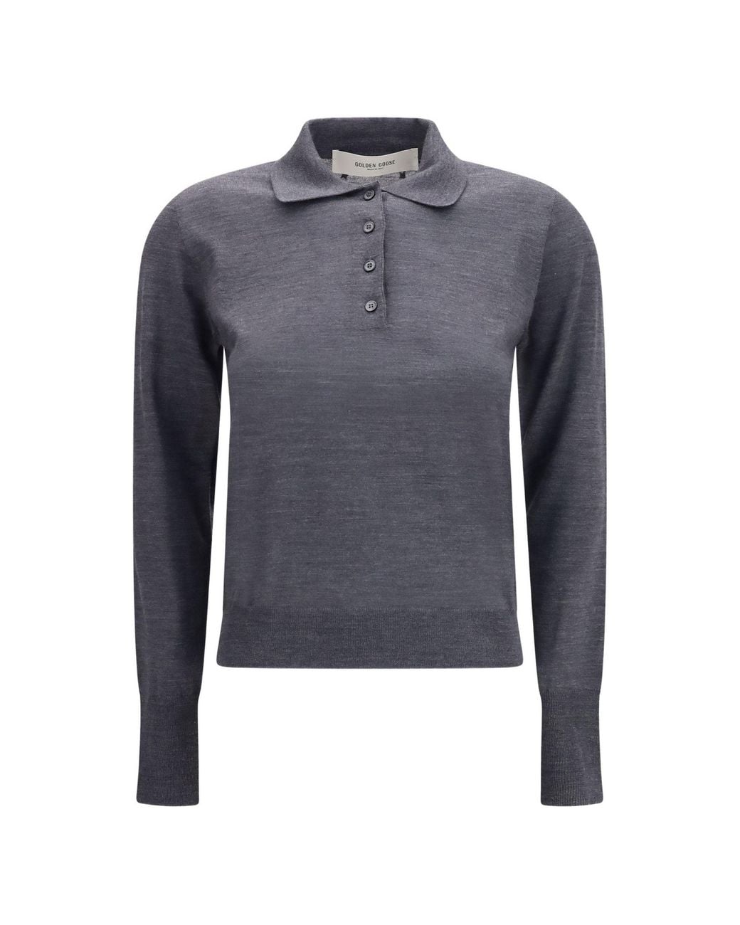 Golden Goose Deluxe Brand Blue Knit Polo Sweater