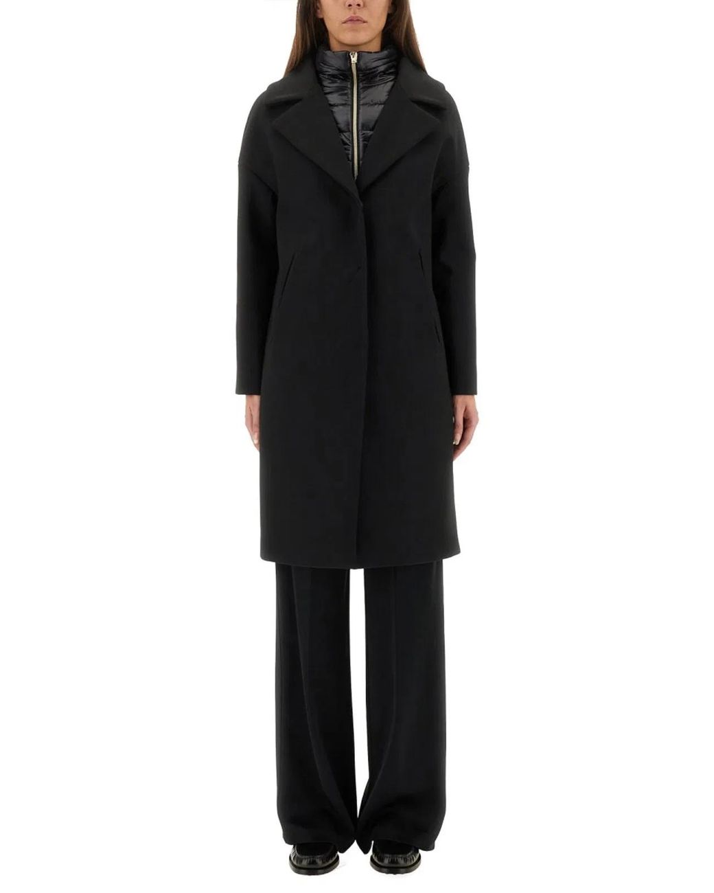 Herno Black Wool Coat